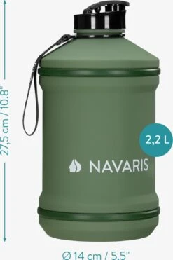 Navaris Waterfles Van Lichte Kunststof - Drinkfles 2L - Extra Grote Fles Met Drinkdop - Ideaal Voor Sport, Fitness, Yoga En Kamperen -Waterfles Voor Buiten 799x1200