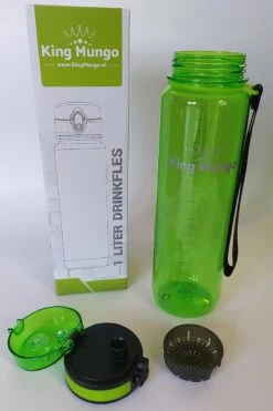 1 Liter Drinkfles - Vaatwasserbestendig - Sport Bidon Drinkbus King Mungo 1000ml Groen -Waterfles Voor Buiten 800x1200 42