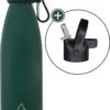 Wattamula Design Eco RVS Drinkfles - Mosgroen - Extra Dop Met Rietje En Carrier - 500 Ml - Waterfles - Thermosfles - Sport -Waterfles Voor Buiten 803x1200 2