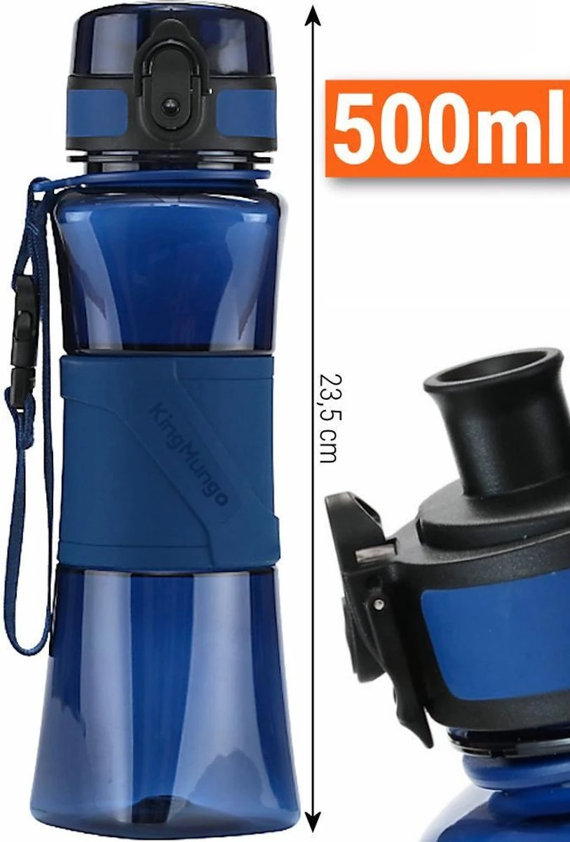 Drinkfles Herbruikbare Waterfles | 500 Ml Donker Blauw | Vaatwasserbestendig Drinkbus Bidon | King Mungo KMDF004 3 Drinkfles Herbruikbare Waterfles | 500 Ml Donker Blauw | Vaatwasserbestendig Drinkbus Bidon | King Mungo KMDF004