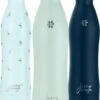 Juicy Blossom Drinkfles - 500ml - Roestvrij Staal - Stainless Steel Bottle - Waterfles - Drinkfles - Thermosfles (Muntgrijs) -Waterfles Voor Buiten 818x1200