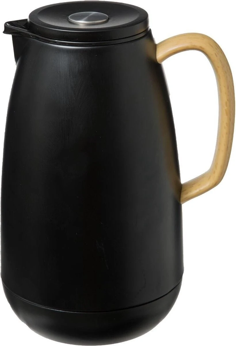 Koffie/thee Thermoskan/isoleerkan RVS 1 Liter Zwart - Isoleerkannen Voor Warme / Koude Dranken 3 Koffie/thee Thermoskan/isoleerkan RVS 1 Liter Zwart - Isoleerkannen Voor Warme / Koude Dranken