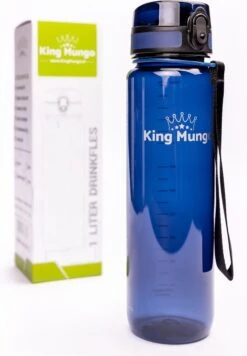 Waterfles 1 Liter Vaatwasserbestendig - Lekvrije 1L Drinkfles - Volwassenen & Kinderen - Sport Bidon Drinkbus - Donkerblauw - King Mungo -Waterfles Voor Buiten 832x1200 2
