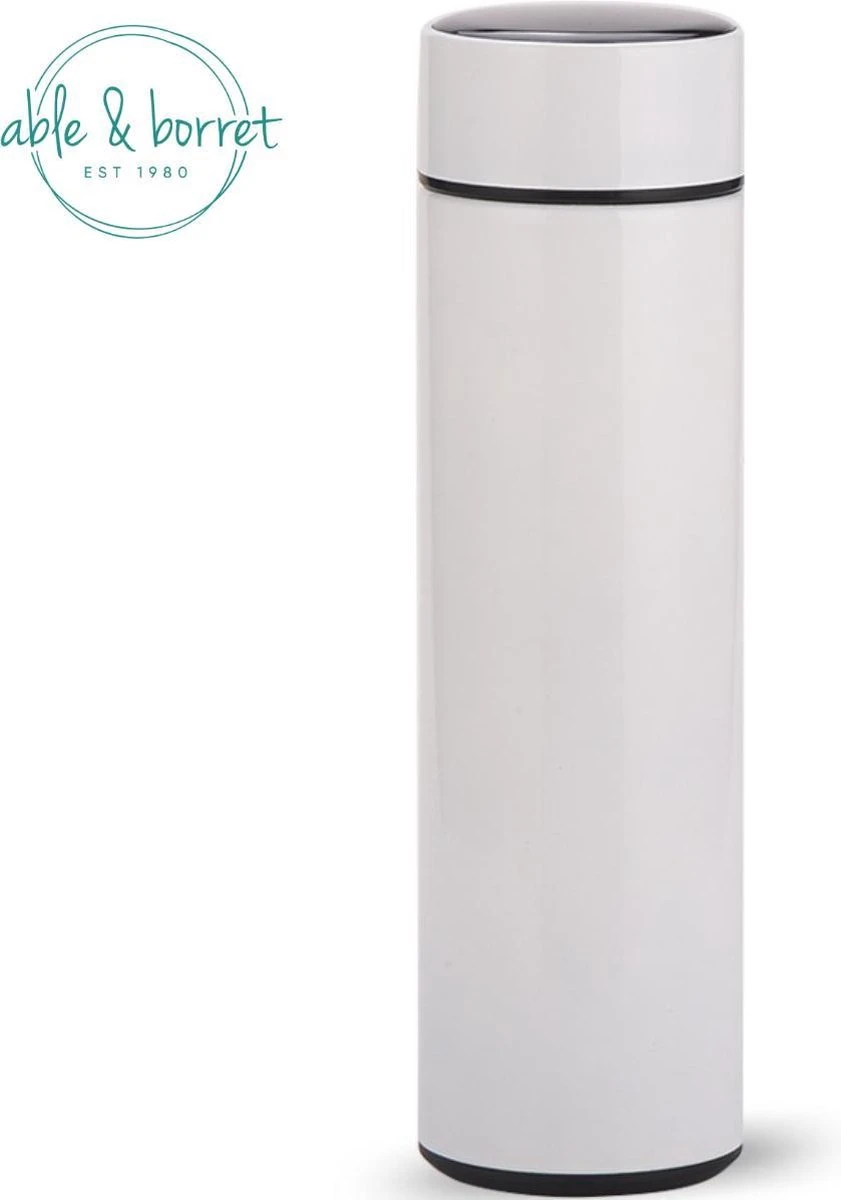 Thermoskan - Thermosfles 500 Ml - Temperatuur Display - 500 Ml - RVS - Wit - Able & Borret 5 Thermoskan - Thermosfles 500 Ml - Temperatuur Display - 500 Ml - RVS - Wit - Able & Borret - Afbeelding 3