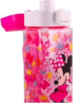 Star Minnie Mouse 3 Vak Broodtrommel + Grote Tritan Vierkante Drinkfles Met Slot 550ml -Waterfles Voor Buiten 847x1200