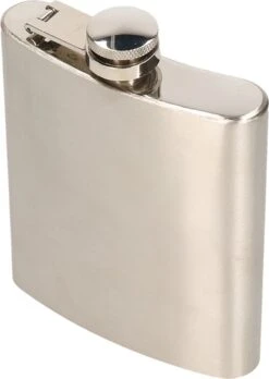 Merkloos Heupfles - 200 Ml - Van RVS