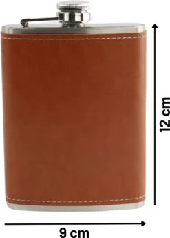 Orange85 Heupfles - Flacon - 224 Ml - Leatherlook - Bruin -Waterfles Voor Buiten 862x1200 3