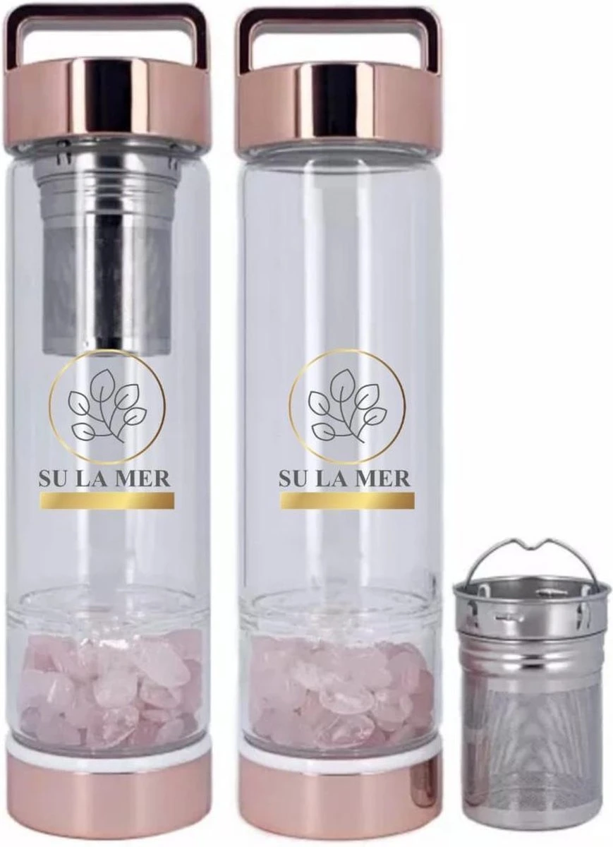 Duurzame Waterfles Met Kristal - Roségoud - Roestvrij Staal - Rozenkwarts Edelstenen - Verrijkt En Verzacht Water - Inclusief Thee/fruit Infuser - Edelstenen - 550 Ml - Waterfles - Drinkfles 15 Duurzame Waterfles Met Kristal - Roségoud - Roestvrij Staal - Rozenkwarts Edelstenen - Verrijkt En Verzacht Water - Inclusief Thee/fruit Infuser - Edelstenen - 550 Ml - Waterfles - Drinkfles - Afbeelding 13
