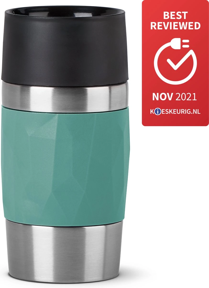 Tefal Compact Travel Mug Compact Thermosfles - 0,3 L - Groen 4 Tefal Compact Travel Mug Compact Thermosfles - 0,3 L - Groen - Afbeelding 2