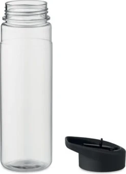 Merkloos Drinkfles Met Rietje - Waterfles - Drinkfles Volwassenen - Flip-top Deksel - RPET - Polypropyleen - 650ML - Zwart -Waterfles Voor Buiten 874x1200 2