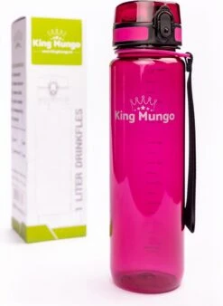 1 Liter Drinkfles - Vaatwasserbestendig - Sport Bidon Drinkbus King Mungo 1000ml Paars/rood -Waterfles Voor Buiten 877x1200 4
