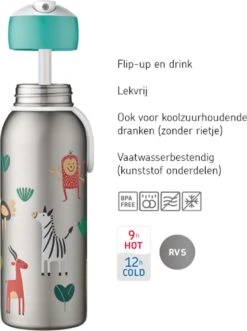 Mepal – Isoleerfles Flip-up Campus – Dino – Waterfles Met Rietje – Houdt Je Drankje Tot 9 Uur Warm En 12 Uur Koud – Drinkfles Voor Kinderen – Thermosfles -Waterfles Voor Buiten 896x1200 3