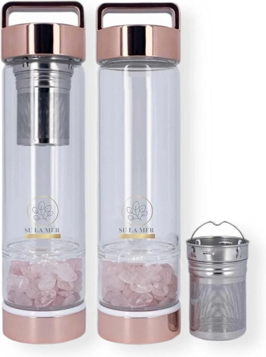 Duurzame Waterfles Met Kristal - Roségoud - Roestvrij Staal - Rozenkwarts Edelstenen - Verrijkt En Verzacht Water - Inclusief Thee/fruit Infuser - Edelstenen - 550 Ml - Waterfles - Drinkfles 12 Duurzame Waterfles Met Kristal - Roségoud - Roestvrij Staal - Rozenkwarts Edelstenen - Verrijkt En Verzacht Water - Inclusief Thee/fruit Infuser - Edelstenen - 550 Ml - Waterfles - Drinkfles - Afbeelding 10