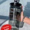 Merkloos Waterfles 2 Liter Zwart Transparant - Gratis Armband - Waterfles Met Rietje - Grote Waterfles - Sportbidon - Twee Liter Waterfles - Sportfles - Sportfles Fitness - Bottle 2 Liter- Drinkfles - Schenkfles - Zwart Transparant - Armbandje - Waterflessen -Waterfles Voor Buiten 900x1200 4