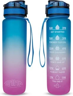 Nimma® Motivatie Waterfles - 1 Liter Drinkfles - Met Tijdmarkeringen En Fruitfilter - Blauw Roze 18 Nimma® Motivatie Waterfles - 1 Liter Drinkfles - Met Tijdmarkeringen En Fruitfilter - Blauw Roze -Waterfles Voor Buiten 907x1200