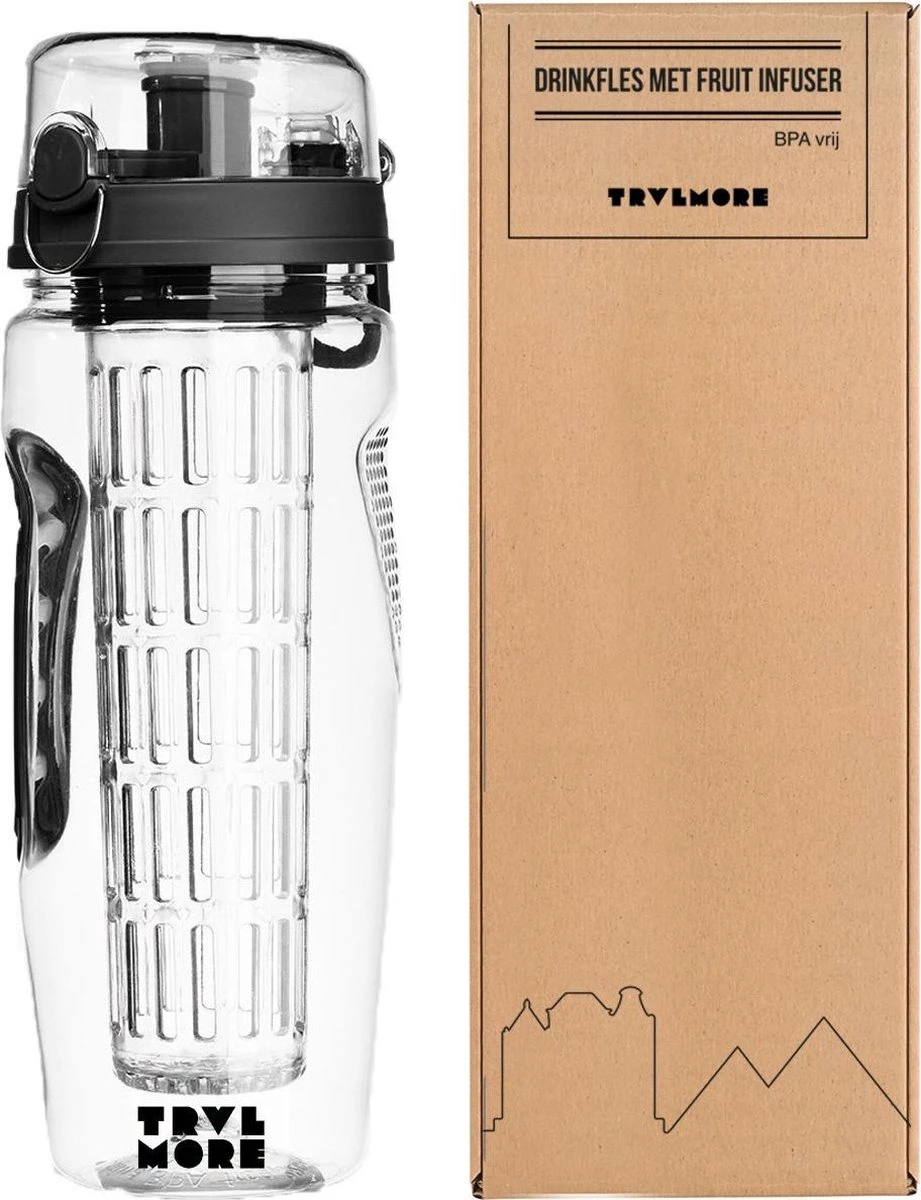 Merkloos Waterfles - Drinkfles - Waterfles Met Fruit Infuser – Zwart - 900ML 12 Merkloos Waterfles - Drinkfles - Waterfles Met Fruit Infuser – Zwart - 900ML - Afbeelding 10