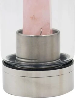 Health Crystal - 550 ML - Luxe Waterfles Met Kristal - Roze Quartz - Zorgt Voor Energie - Detox - Verfrissende Smaak Aan Je Water - Zorgt Voor Balans - Helpt Met Afvallen - Handig Mee Te Nemen - Perfect Als Cadeau -Waterfles Voor Buiten 924x1200