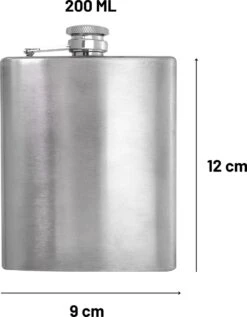 Merkloos Premium RVS Heupfles Met Schroefdop - 200 Ml - 12x9cm 11 Merkloos Premium RVS Heupfles Met Schroefdop - 200 Ml - 12x9cm -Waterfles Voor Buiten 934x1200