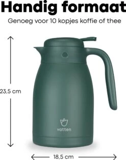 Vatten® Premium RVS Thermoskan - Donkergroen - 1.5 Liter - Met Drukknop - Isoleerkan -Waterfles Voor Buiten 945x1200 4
