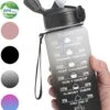 Migliore Drinkfles – Luxe Drinkfles Met Rietje – Kinderen En Volwassenen – Waterfles 600 Ml – Water Bottle – Motivatie Waterfles Met Tijdmarkeringen - 750 Ml - Ook In 1 Liter En 2 Liter -Waterfles Voor Buiten 956x1200