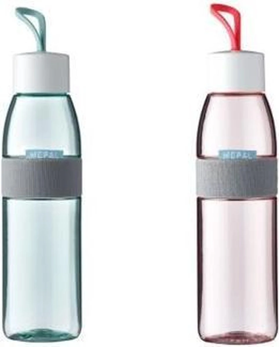 Mepal Waterflessen Voordeelset Groen En Roze 500ML 3 Mepal Waterflessen Voordeelset Groen En Roze 500ML