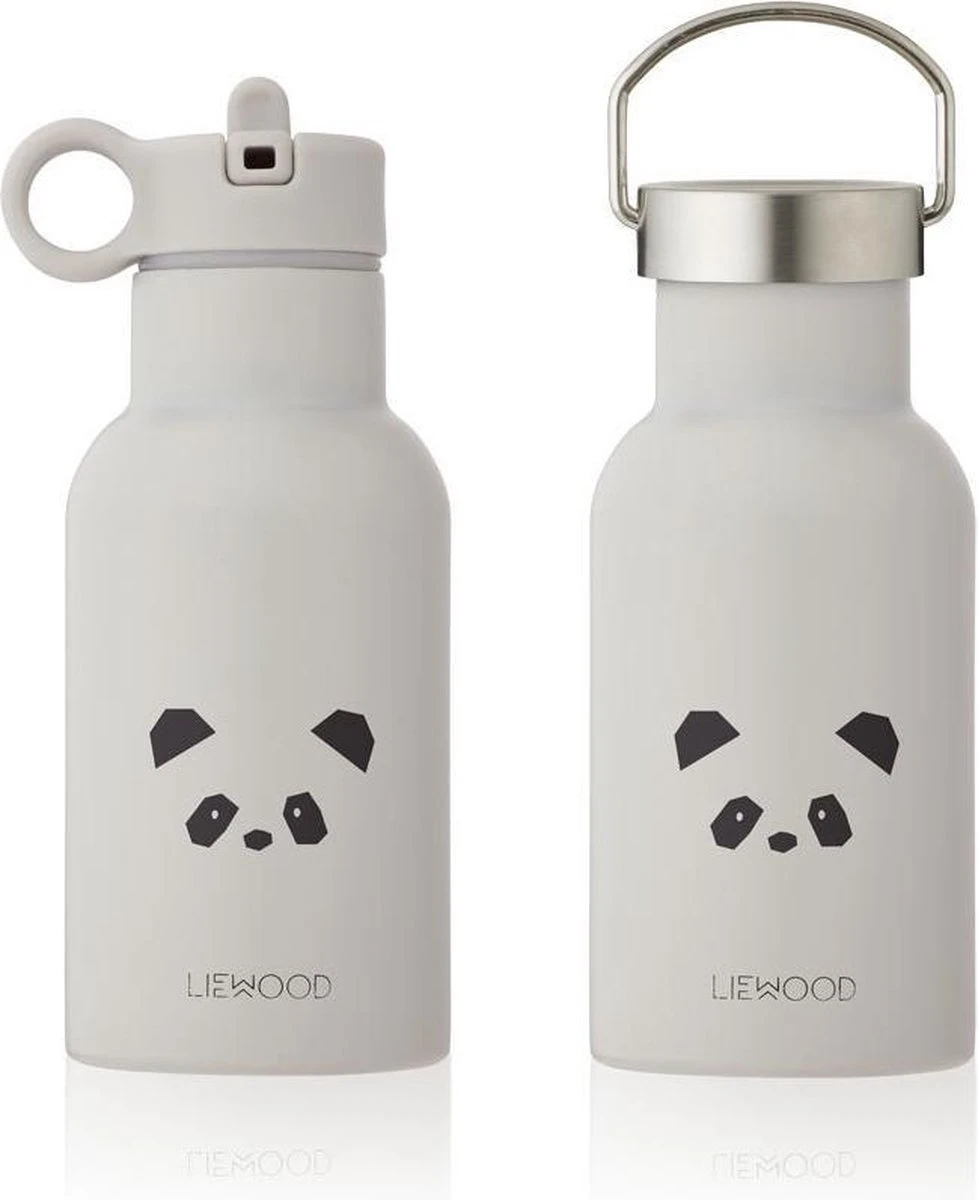 Liewood Thermo Drinkfles 375ml Panda Lichtgrijs 3 Liewood Thermo Drinkfles 375ml Panda Lichtgrijs